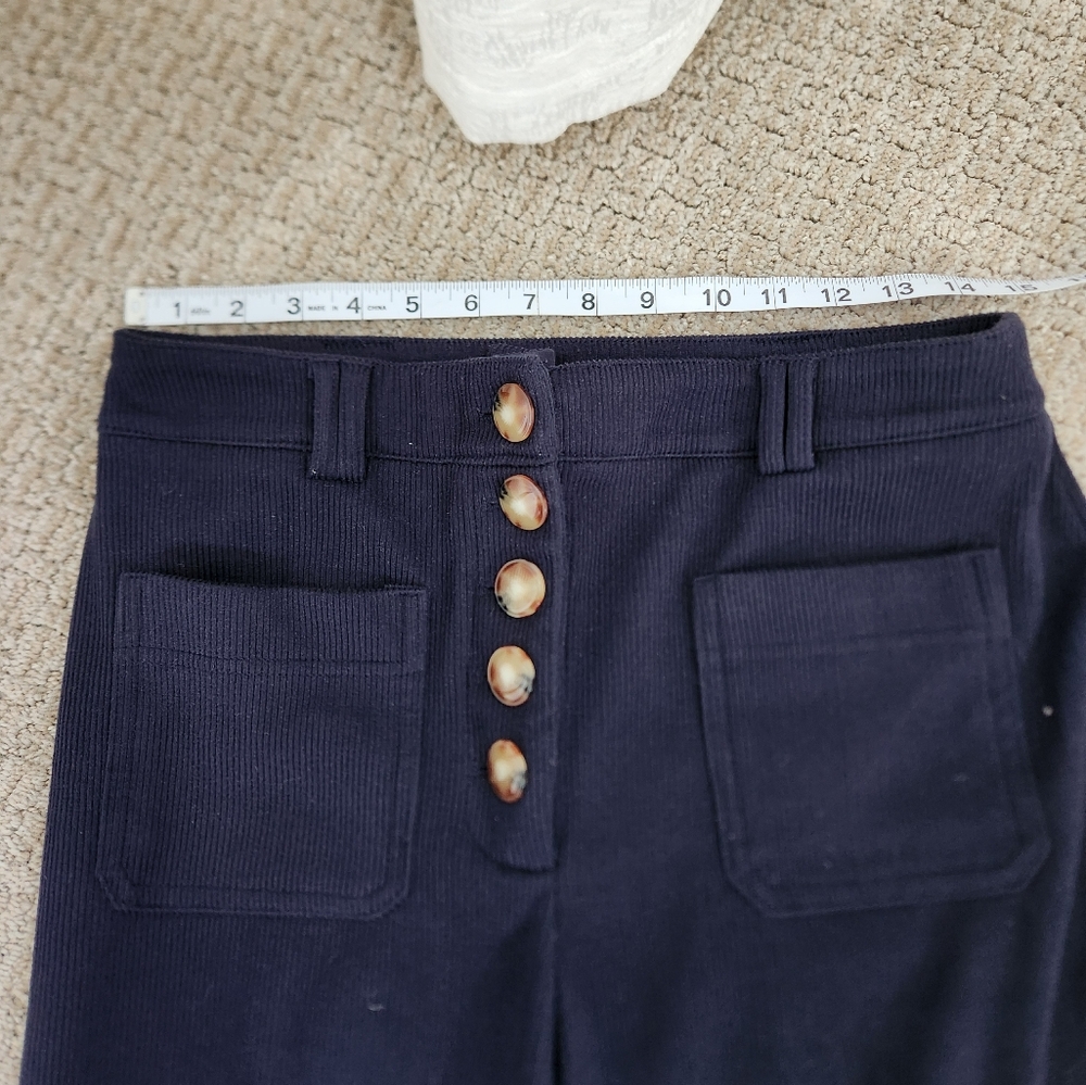 House of Harlow Blue Curduroy Button Fly Trouser - Picture 5 of 7